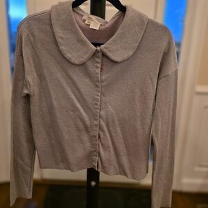 Marc Jacobs Shimmery Silver Button-Front Cardigan. Vintage. S. Made In Italy.
